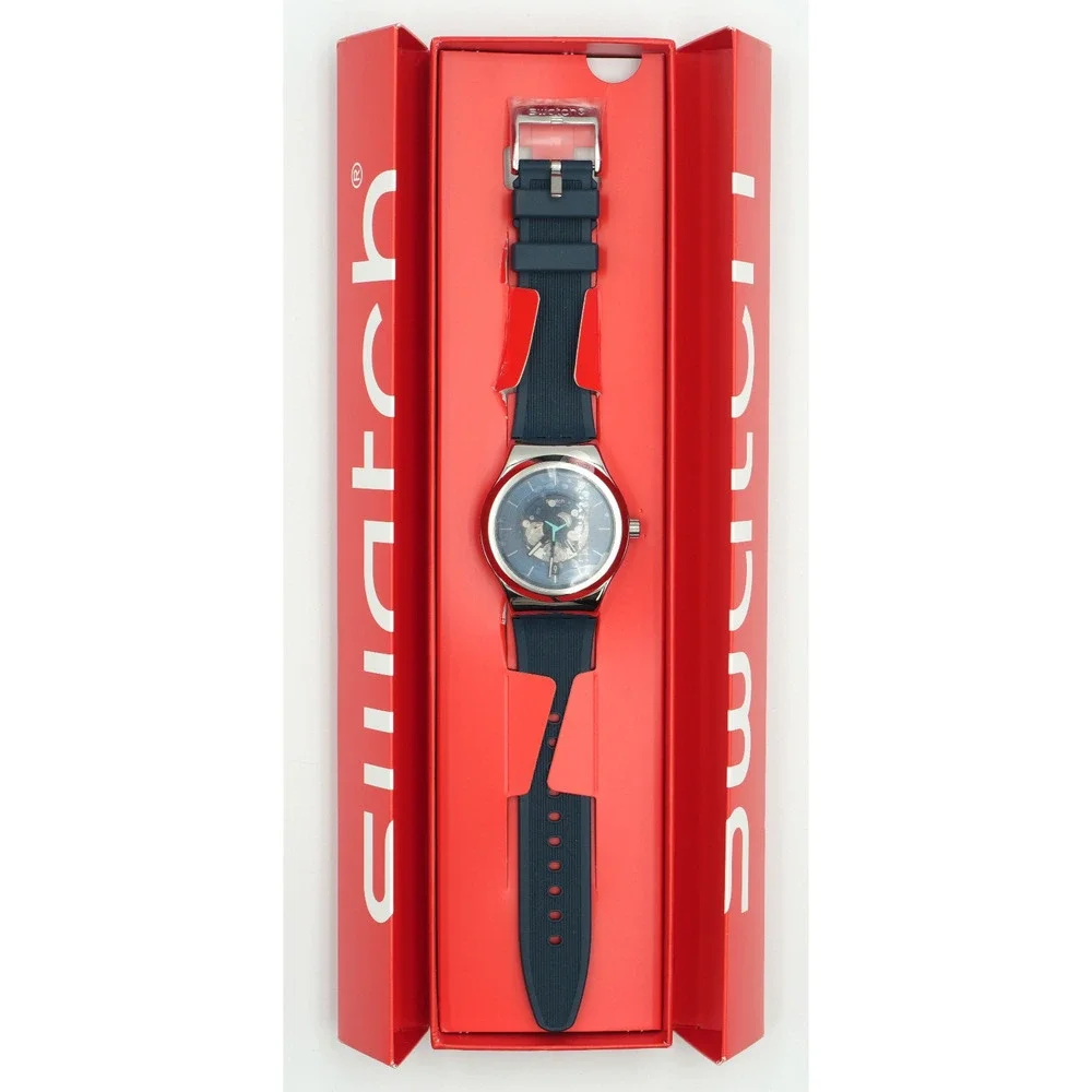 Swatch Irony Blurang Automatic Skeleton Quartz Watch Sistem51 Model YIS430 New